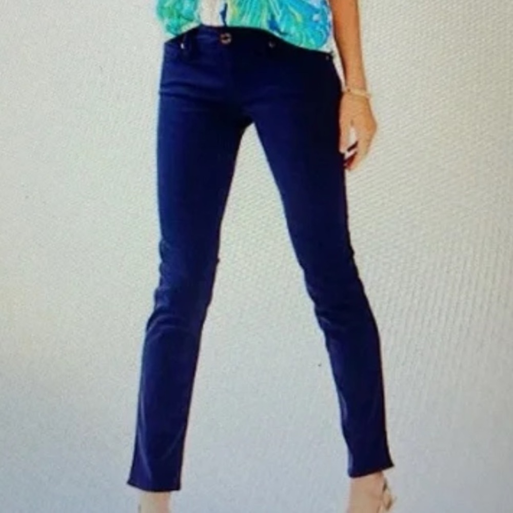 Lilly Pulitzer,Original!Navy Worthy Skinny Ankle Chinos,Five pocket design,EUC,0